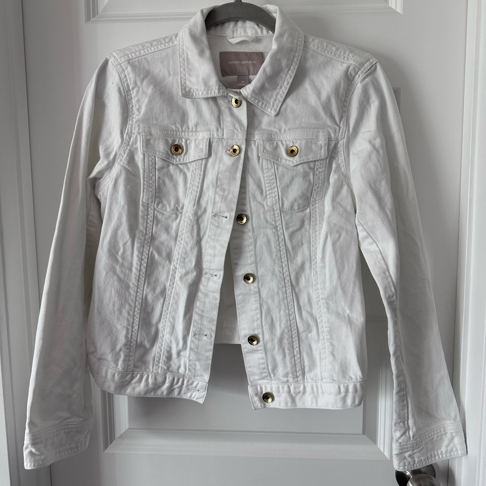 Banana Republic white denim jacket